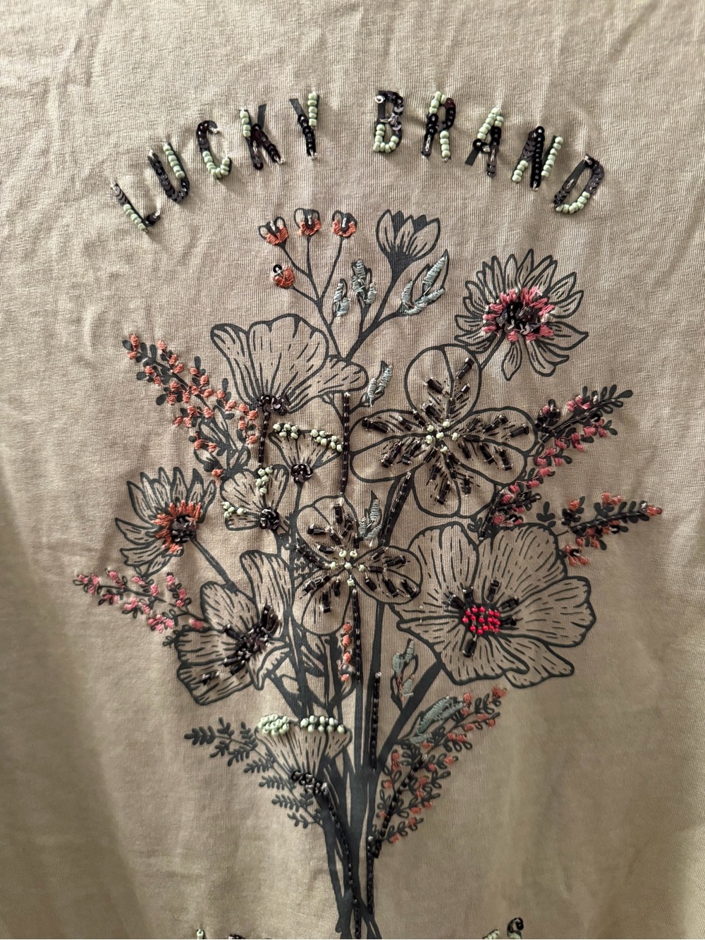 Lucky Brand Sage Green Floral Graphic Tee - Picture 2 of 3